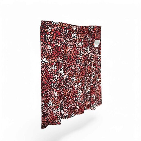 KasperโPlus Size Midi Crimson Cream Multi-Color Printed Skirt 3X - Picture 5 of 10